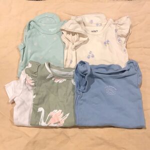 Carter's Pastel Colored Baby Onesie with Floral Accents